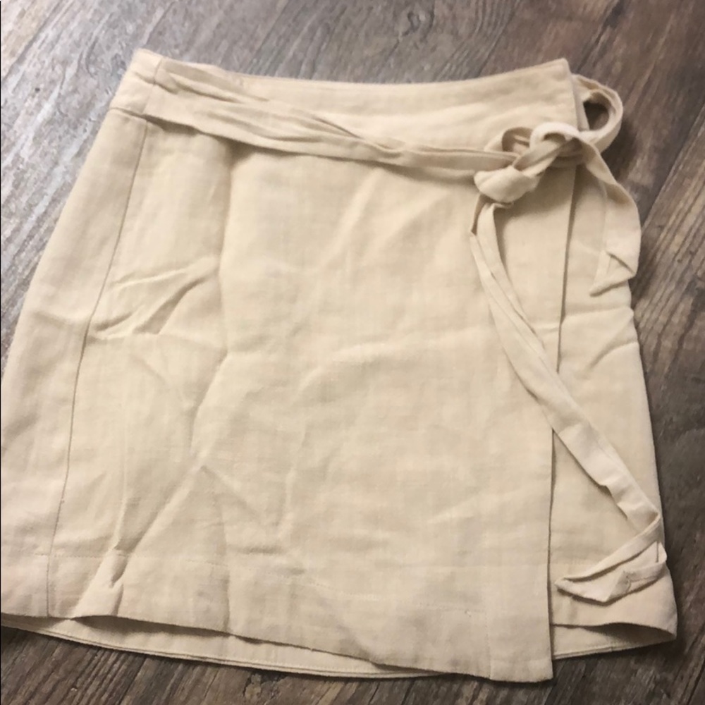 Tan Wrap Mini Skirt